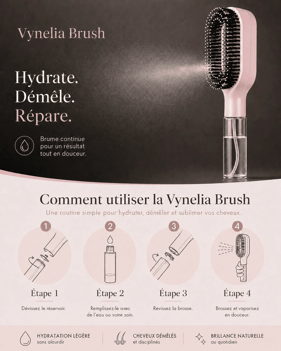 Routine classique comparée à la Vynelia Brush